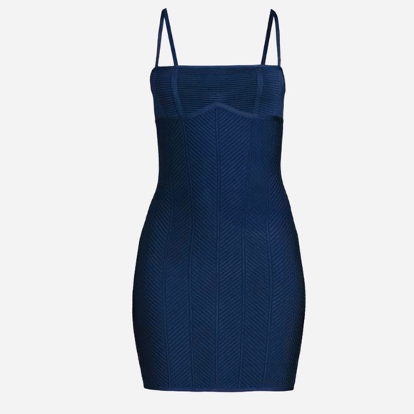 HERVÉ LÉGER NEW DRESS  new with tags blue navy size L NWT party/ cocktai… - Picture 3 of 8